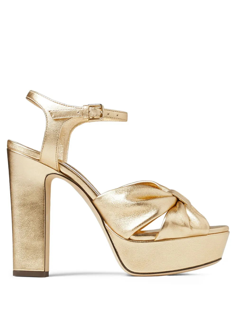 Босоножки Heloise 120 с эффектом металлик JIMMY CHOO, золотой