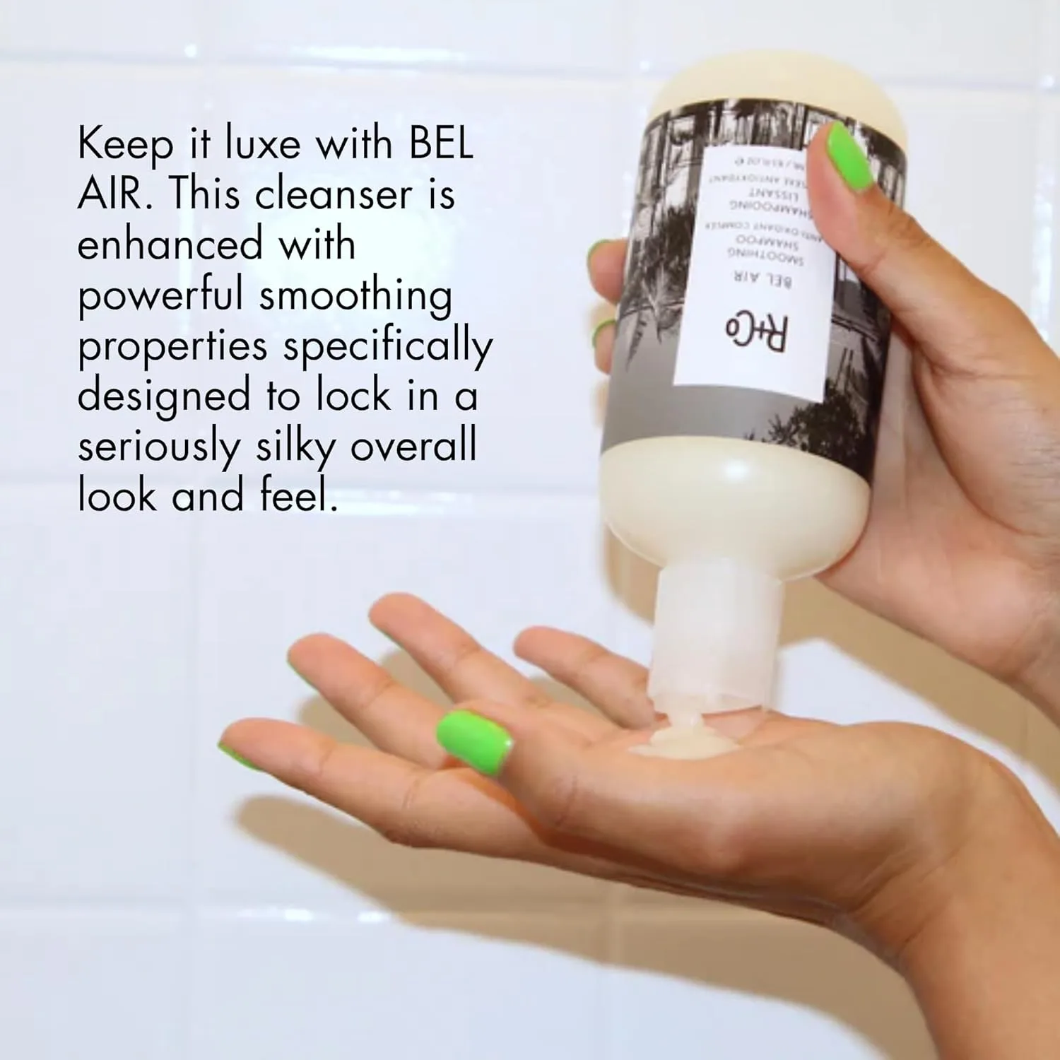 R+Co Bel Air Smoothing Shampoo - антиоксидантный комплекс для гладких волос без пушистости для всех типов волос - защита от ультрафиолета, блеск и увлажнение - без сульфатов, веганский и cruelty-free — фото 2
