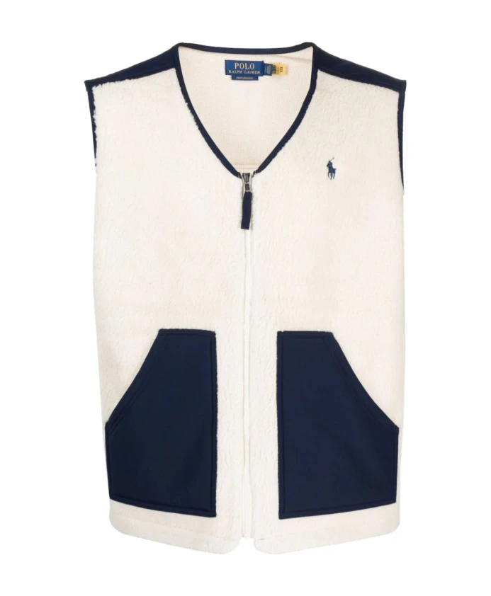 

Уютная флисовая жилетка Polo Ralph Lauren, бежевый