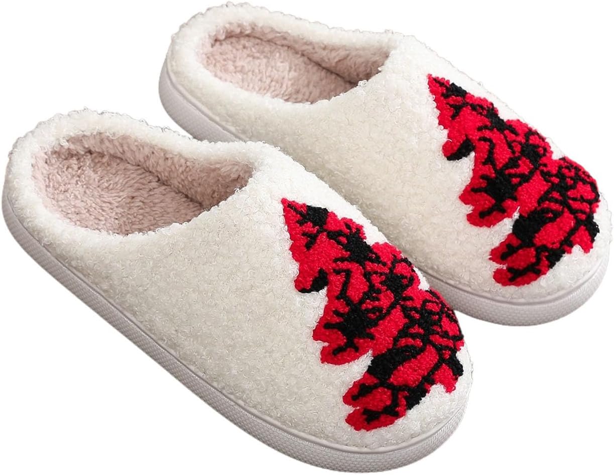 

Рождественские тапочки для женщин и мужчин, пушистые домашние тапочки с мягкой подошвой из памяти формы, осень-зима, нескользящие, плюшевые, милые тапочки для дома и улицы, на флисовой подкладке, для спальни, подарок на Хэллоуин и Рождество Gene...