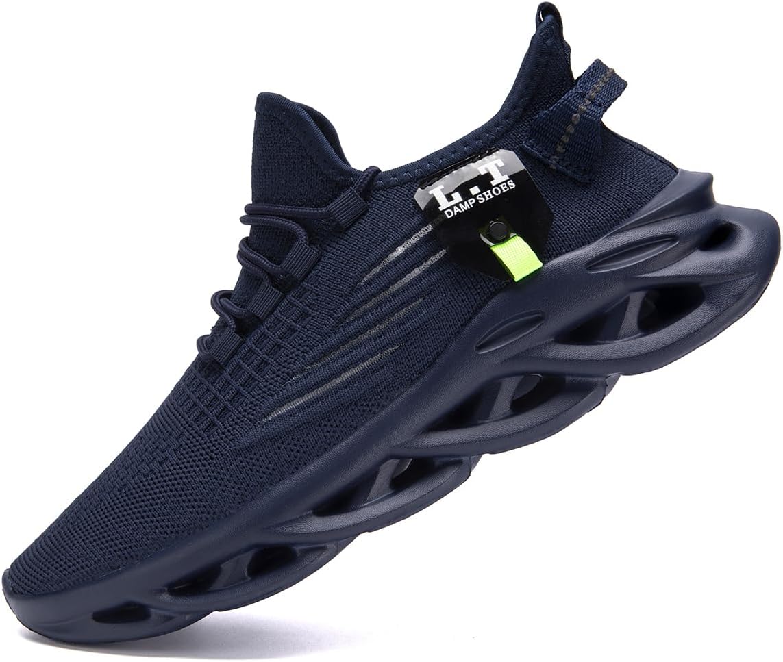 

Мужские кроссовки для бега, тенниса, слипоны для спорта, тренировок и прогулок, противоскользящие, удобные, модные, дышащие Xkowuo, темно-синий