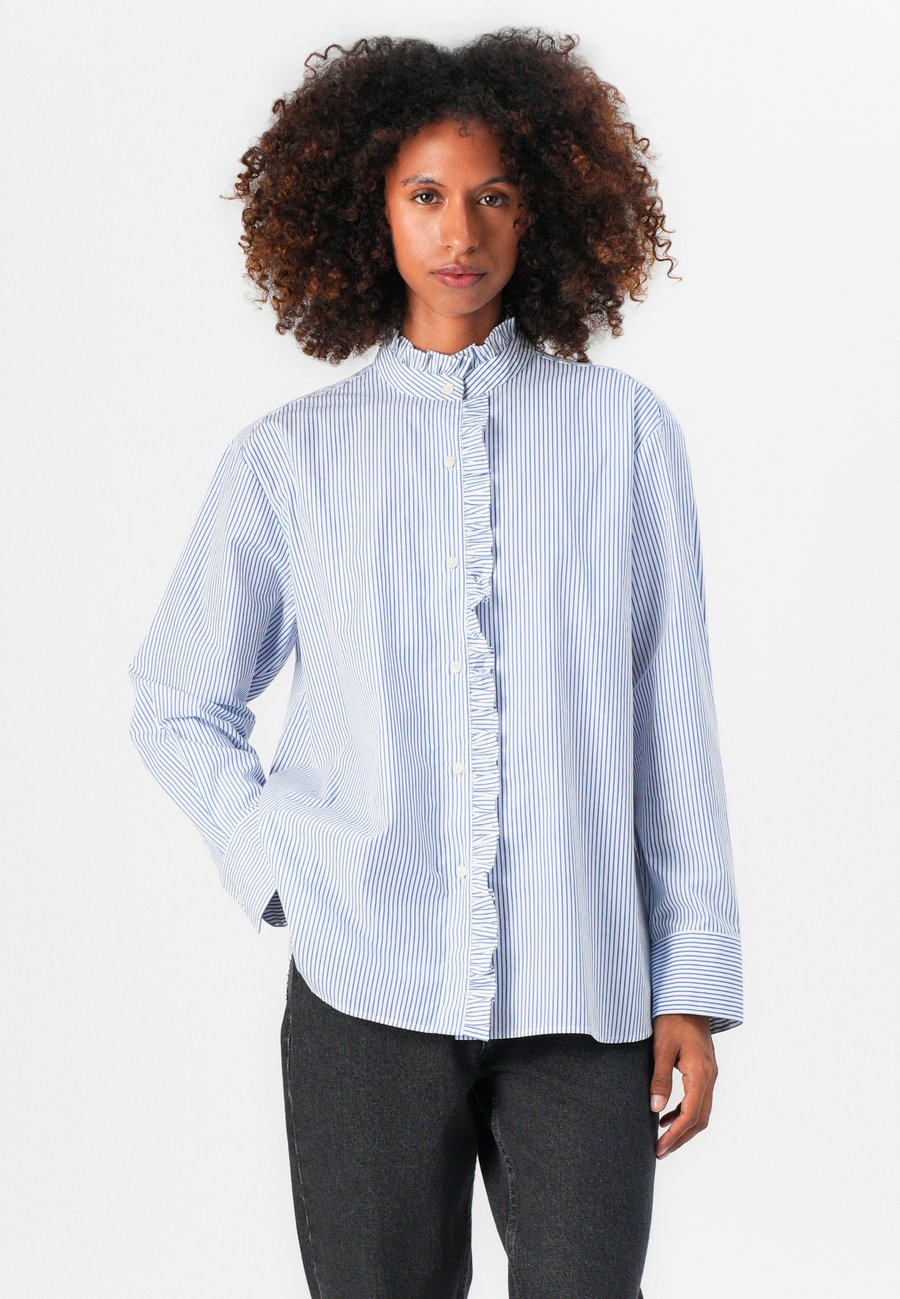 Блуза Tommy Hilfiger Button-down blouse, Blue/White/Blue — фото 4