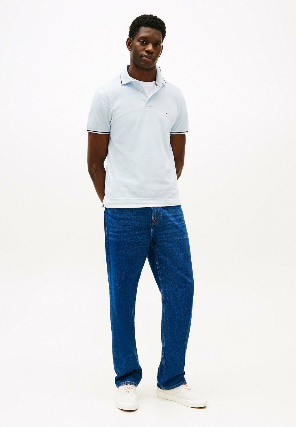 Поло TIPPED SLIM FIT SEASONAL Tommy Hilfiger, светло-голубой — фото 2