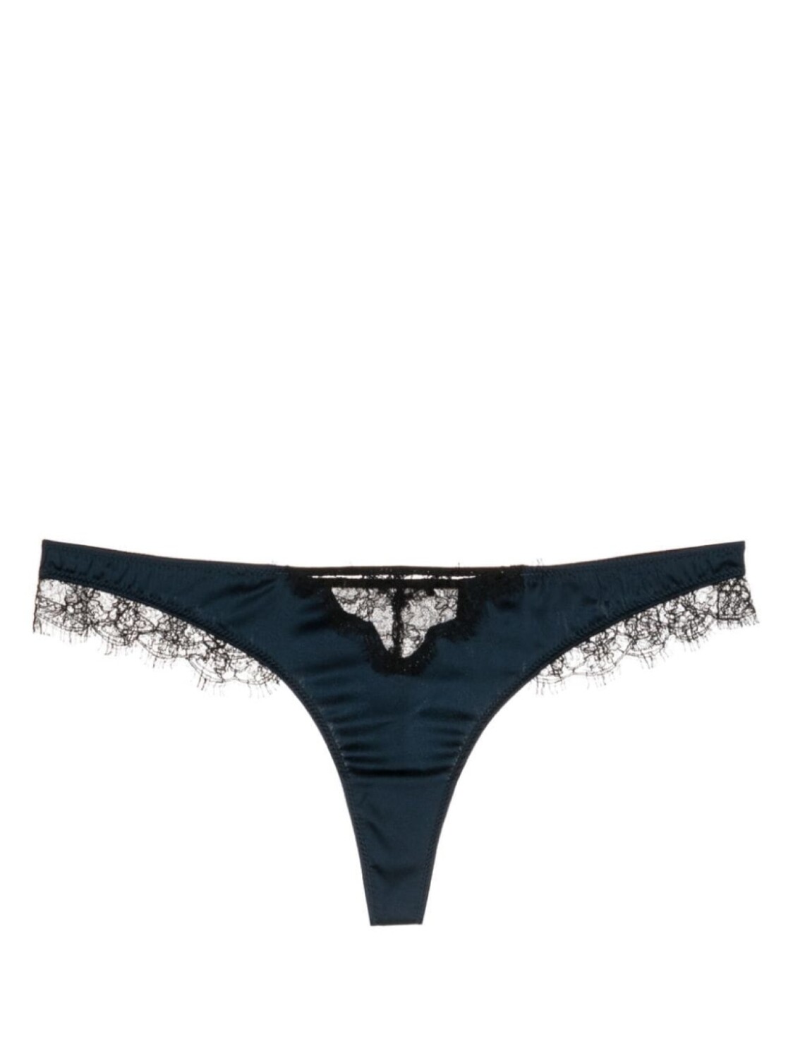 

Kiki de Montparnasse шелковые трусы-стринги Lace Inset, синий