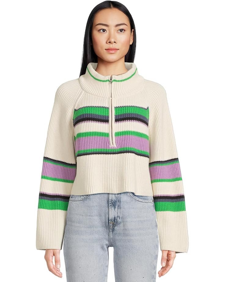

Свитер Free People Striped Greta 1/2 Zip, цвет Sugar Swirl Combo