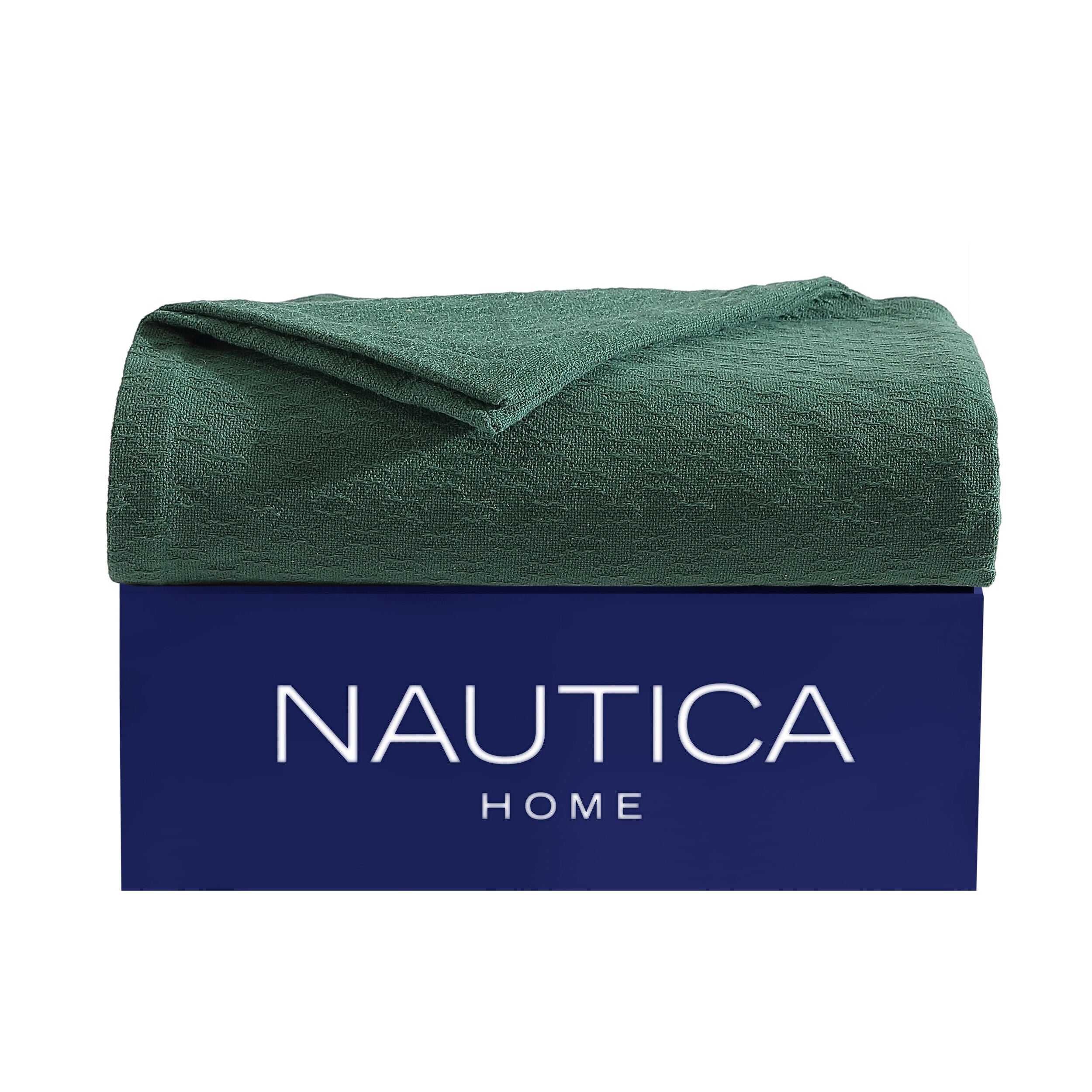 

Зеленое одеяло Nautica Ripple Cove King, цвет Forest Night Heather