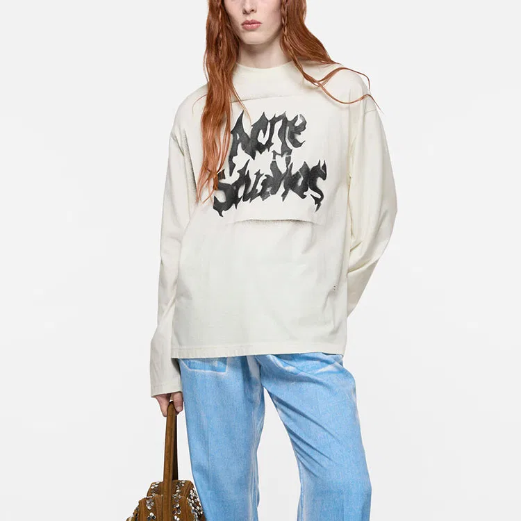 Футболка Acne Studios SS26 Unisex серо-белая — фото 4