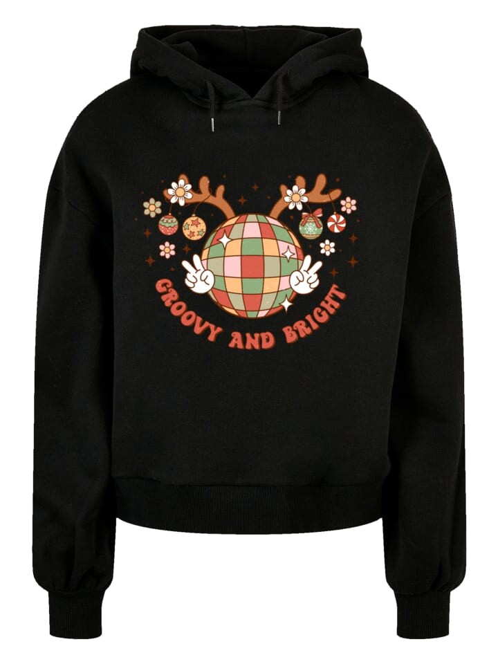 

Пуловер F4NT4STIC Oversized Hoody Groovy And Bright Weihnachten Disco Deer, черный