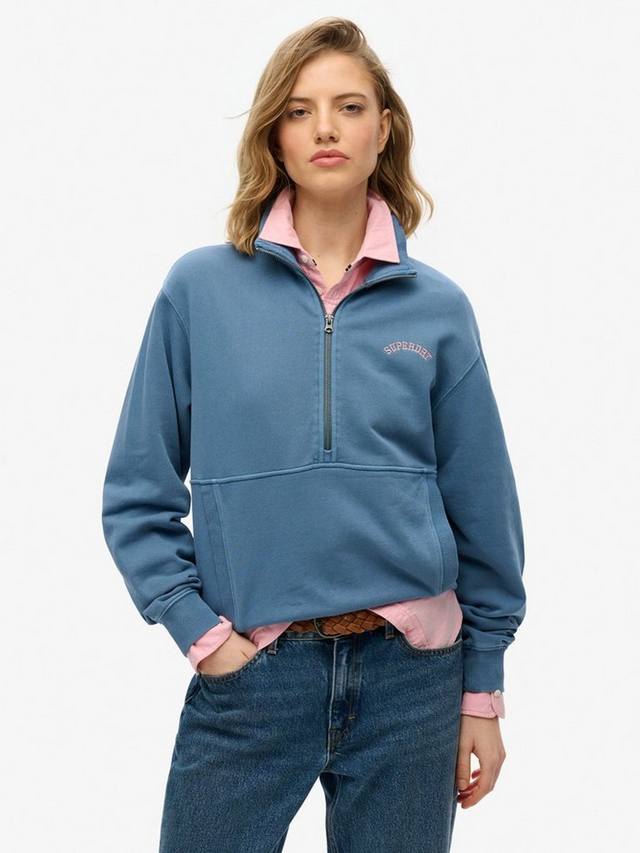 

Essential Logo 1/2 Zip свитер из чистого органического хлопка Superdry, Copen Blue