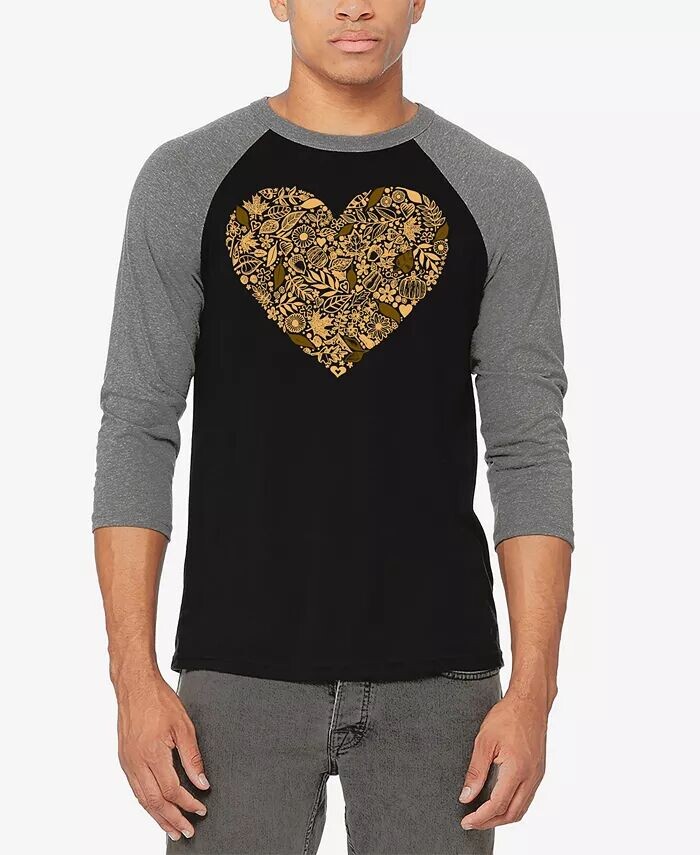 

Футболка мужская Fall Vibes Raglan Baseball Word Art LA Pop Art, мультиколор