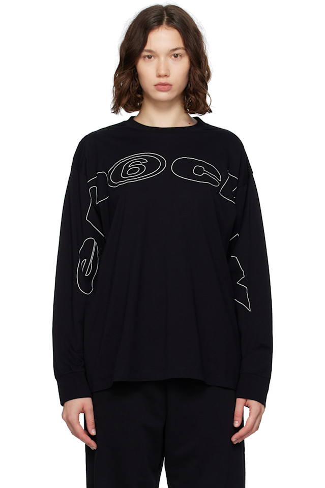 

Длинный рукав футболка Mm6 Maison Margiela, черный