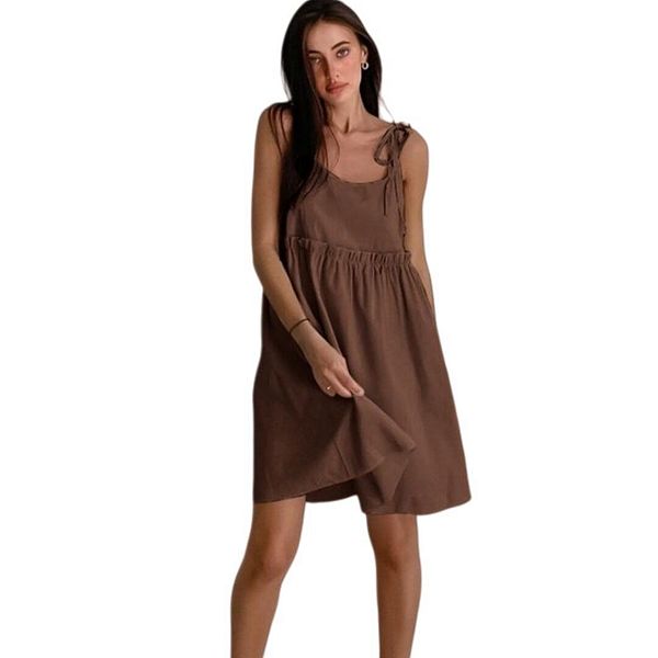 

Женское мини-платье-майка с круглым вырезом Yesfashion, Brown