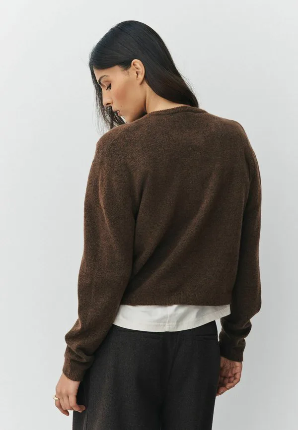 Кардиган с круглым вырезом и стандартным кроем Next, Chocolate Brown — фото 2