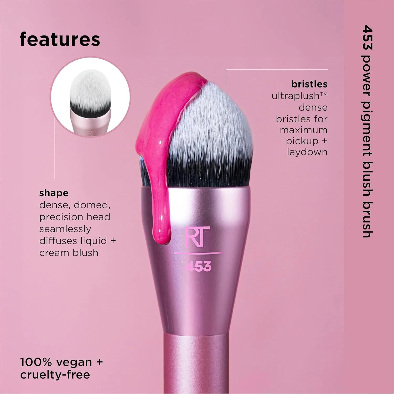 Кисть для румян Real Techniques Power Pigment Blush Makeup Brush Real Techniques — фото 4