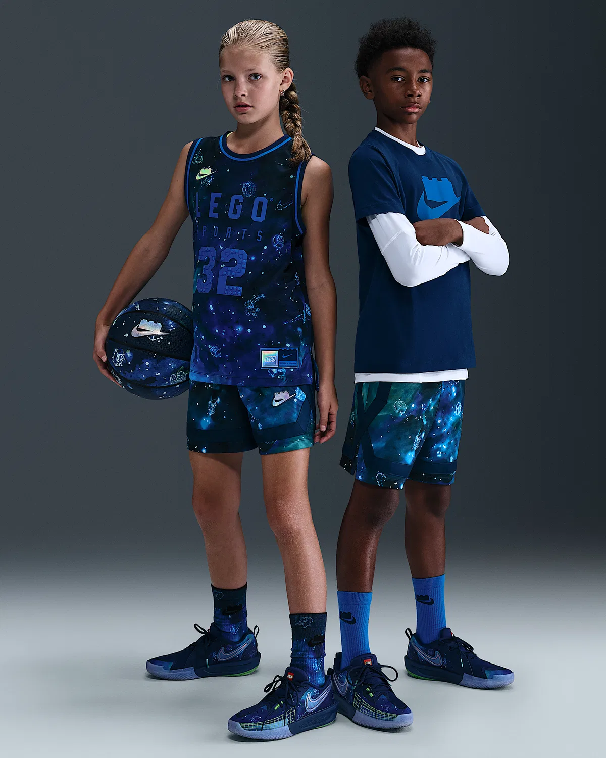 Детские шорты Dri-FIT Crossover Nike x LEGO® Collection, Brave Blue/Brave Blue/Black