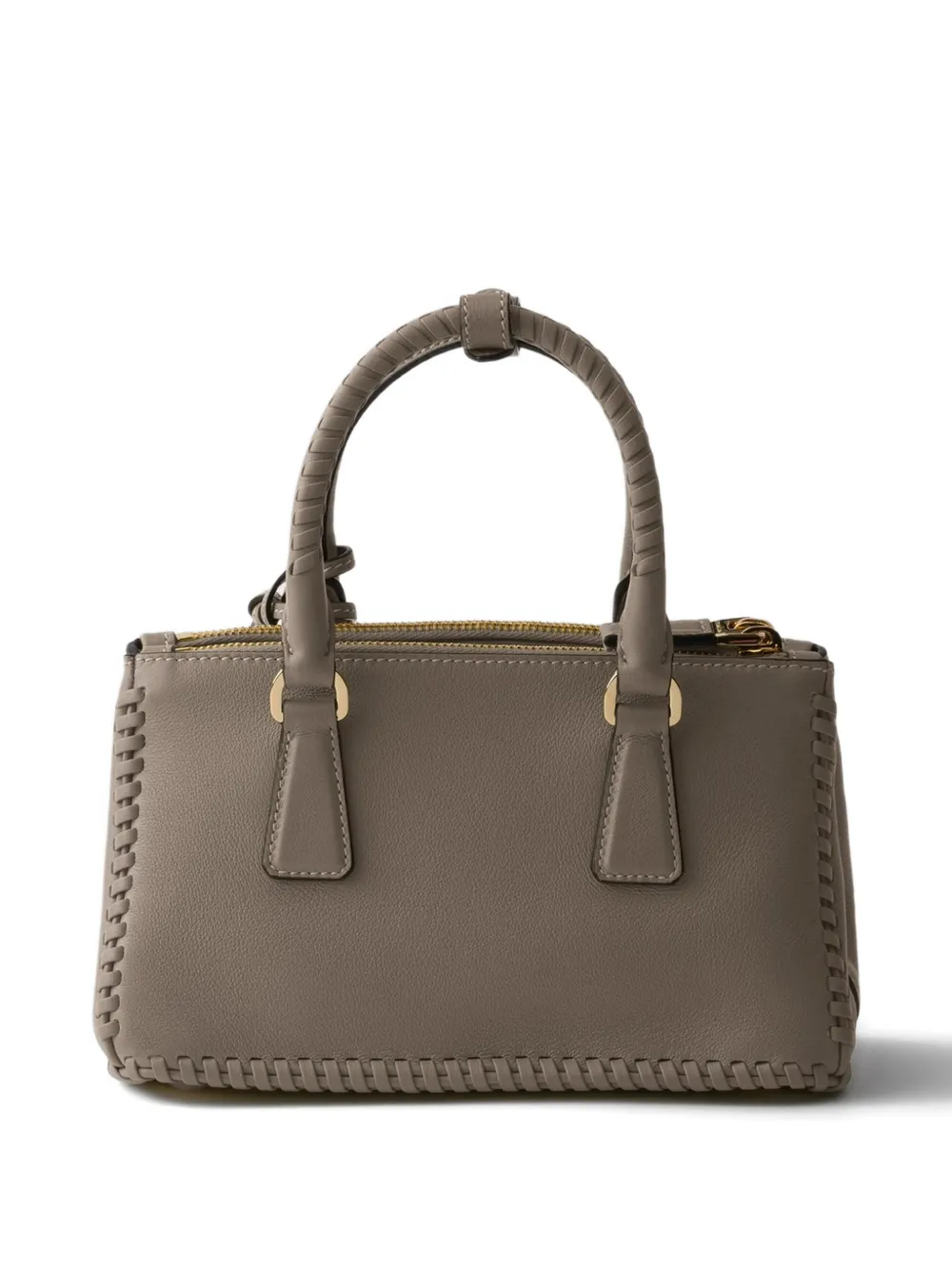 Мини-сумка-тоут Galleria из кожи Prada, серый — фото 2