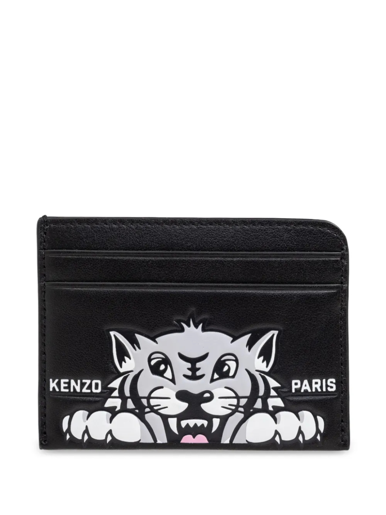 

Кожаный держатель карт Kenzo Varsity, черный