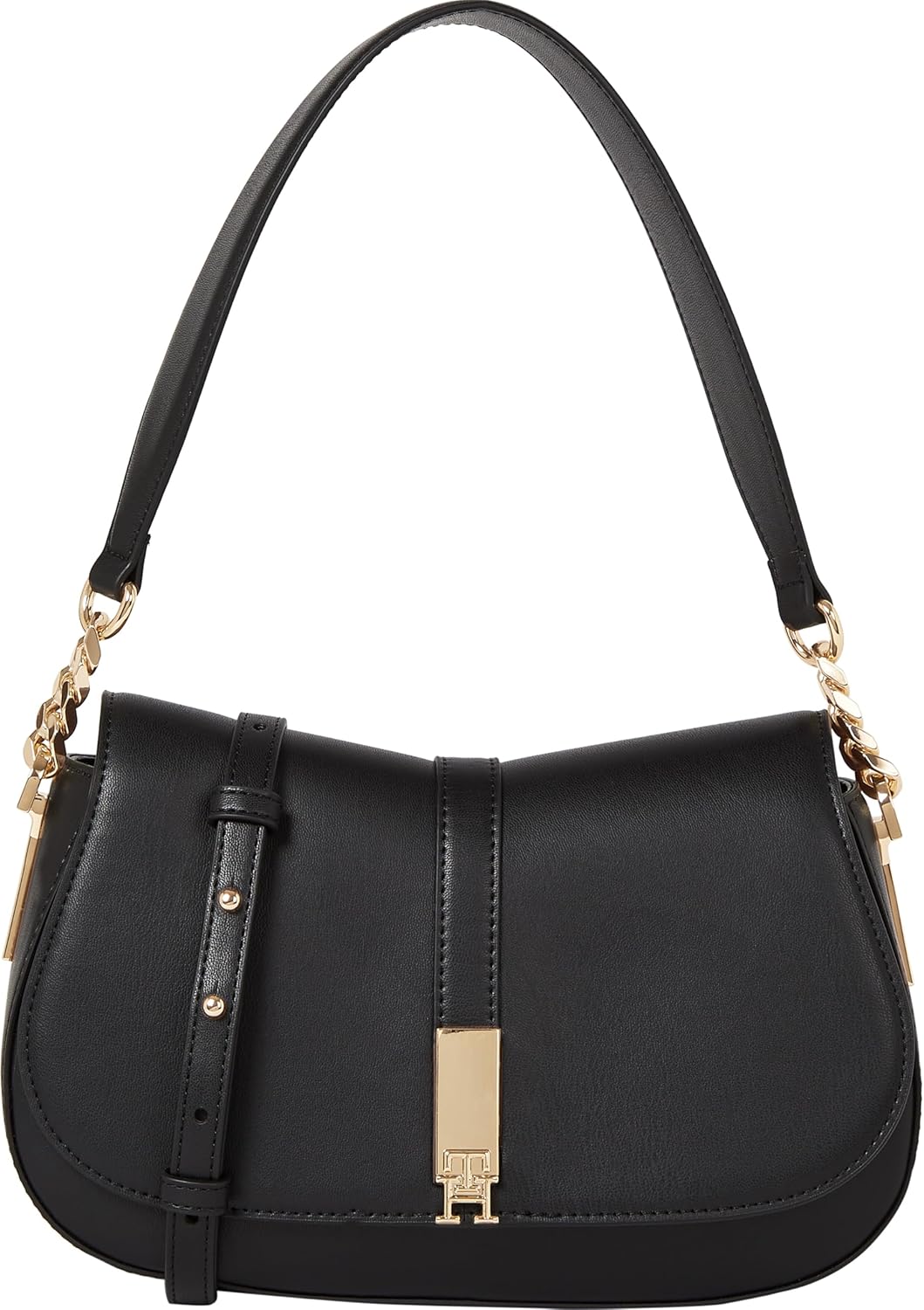 

Сумка-седло Tommy Hilfiger из кожи со съемным ремнем через плечо, Black