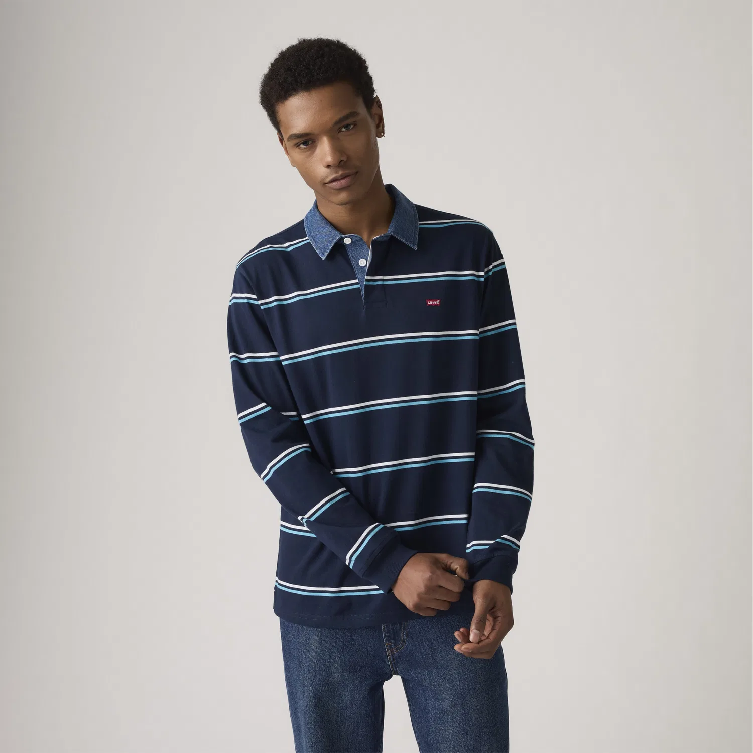 Классическая рубашка для регби с длинными рукавами Levi's, Blue