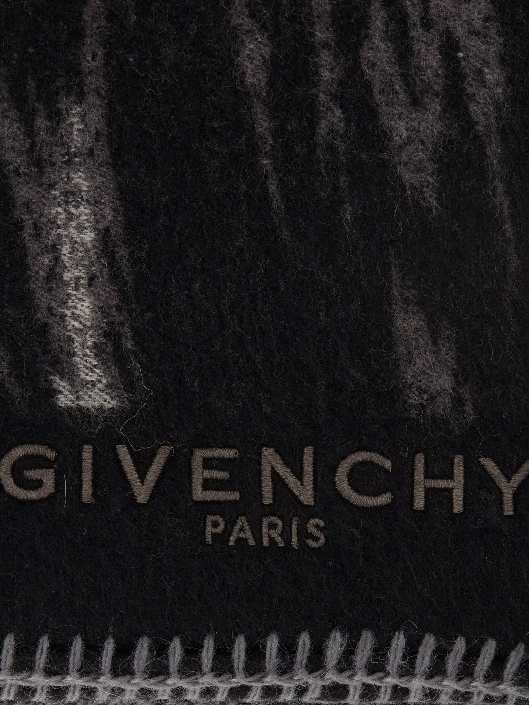 Жаккардовый шарф с анималистичным принтом Givenchy, черный — фото 4