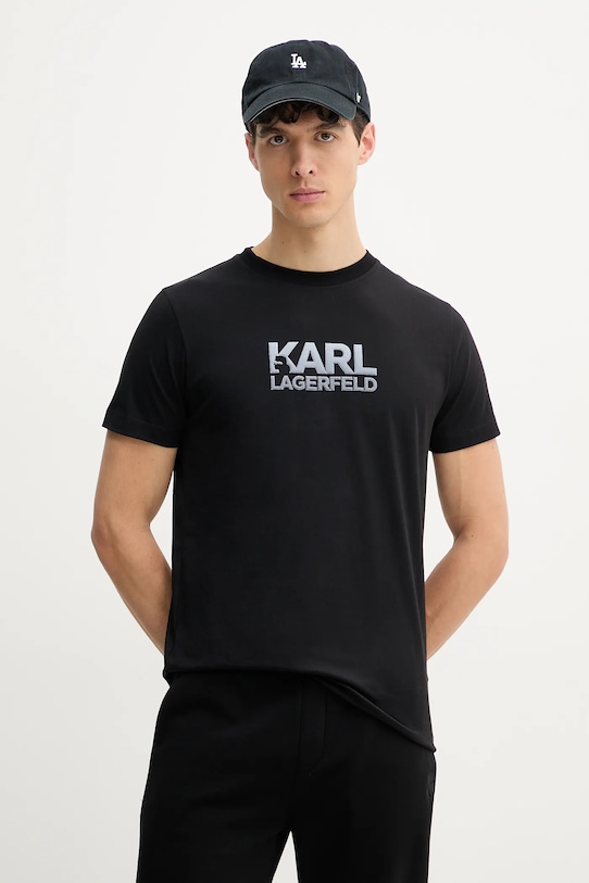 

Хлопковая футболка Karl Lagerfeld, черный