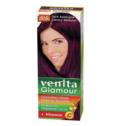 

Краска для волос VENITA Glamour Coloring 4/4 Темный баклажан, Серый, Краска для волос VENITA Glamour Coloring 4/4 Темный баклажан