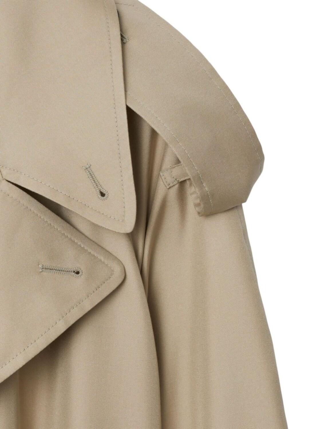 Тренч Burberry двубортный шелковый, нейтральный цвет — фото 3