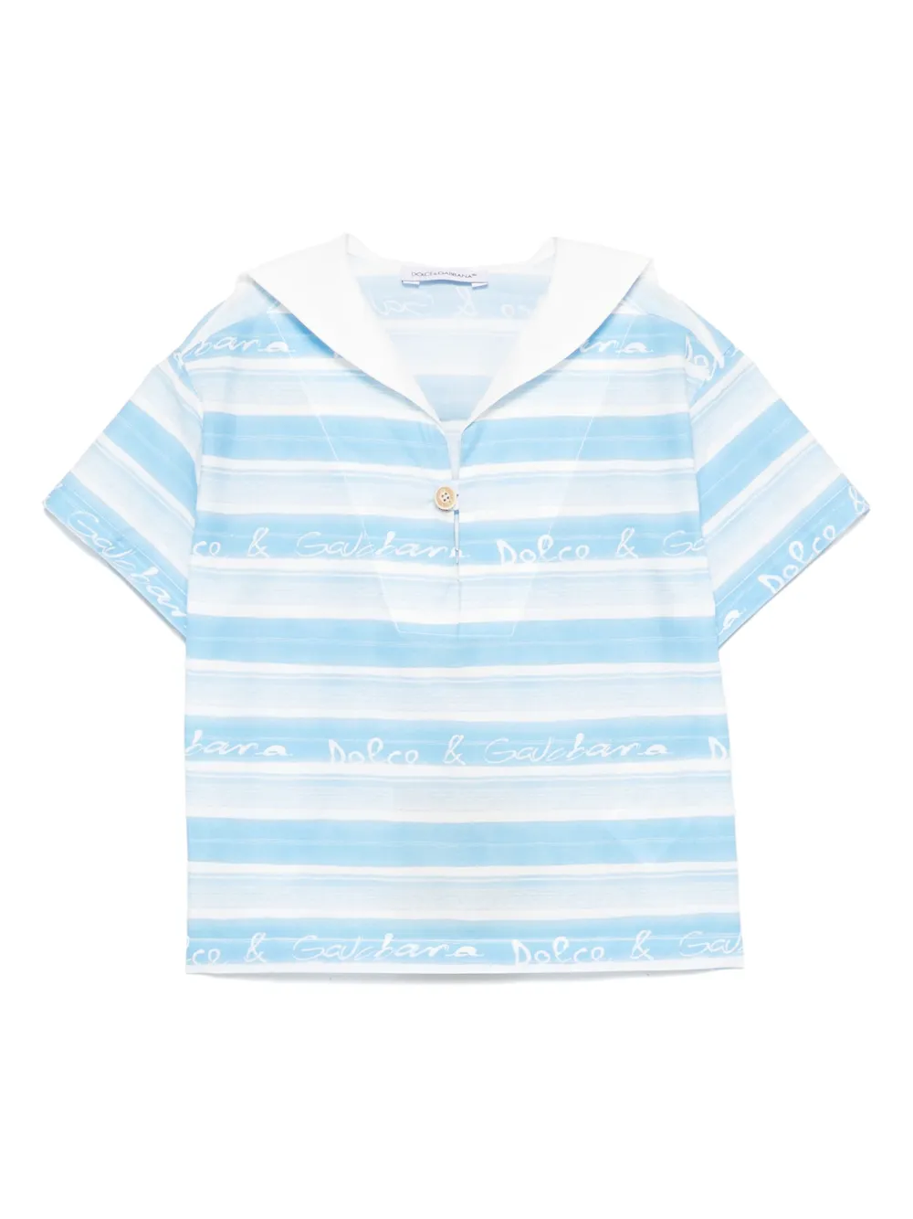 

Поплиновая рубашка в полоску Dolce & Gabbana Kids, синий