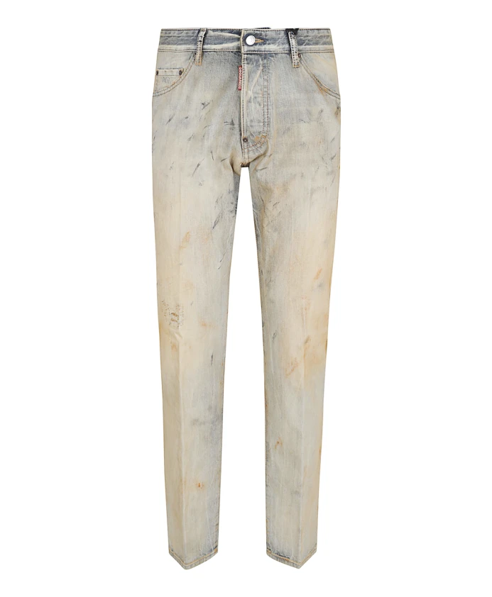 

Синие узкие джинсы с потертостями, осень-зима 2025 Dsquared2, синий