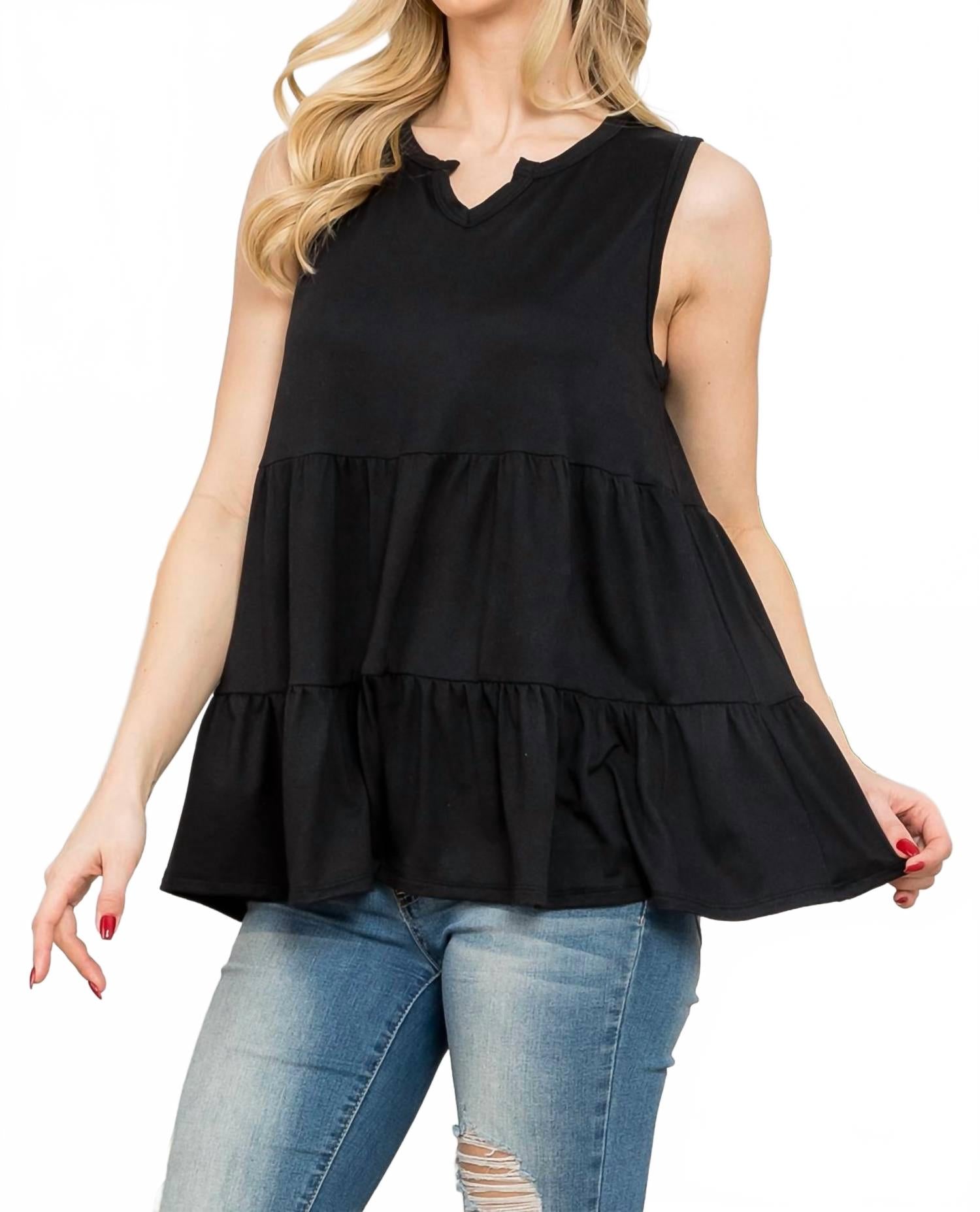 

Черный топ с вырезом каре You and Me