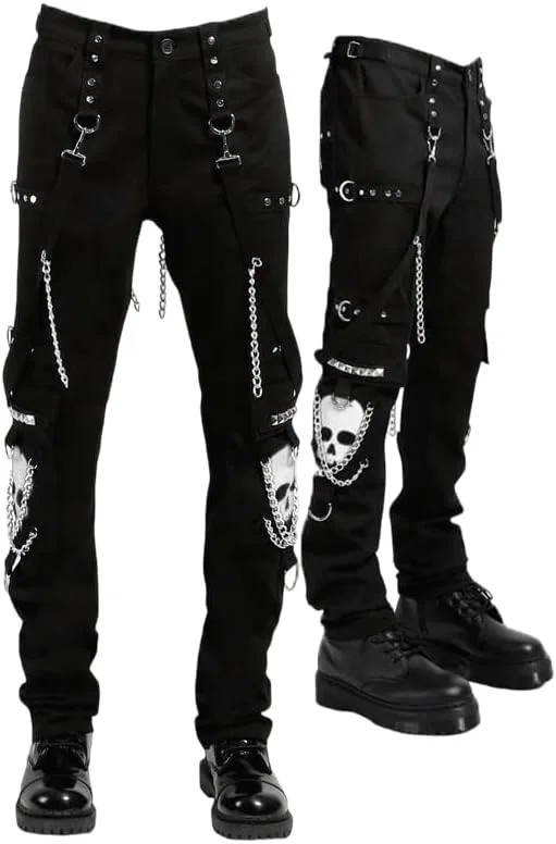 Джинсы с черепами, Gothic, белый