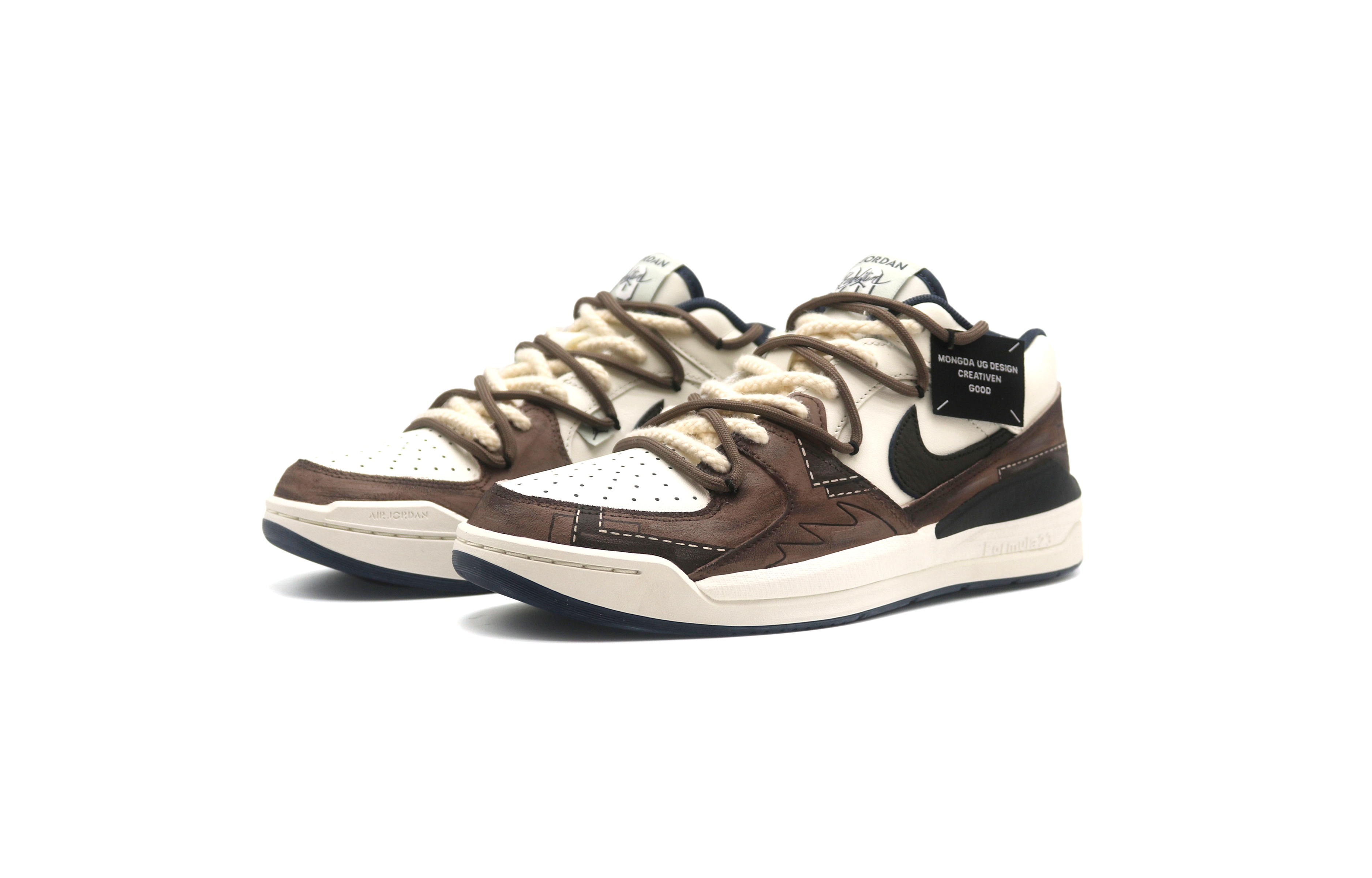 Jordan Stadium 90 Cushioning, износостойкие низкие винтажные баскетбольные кроссовки Unisex Khaki — фото 4