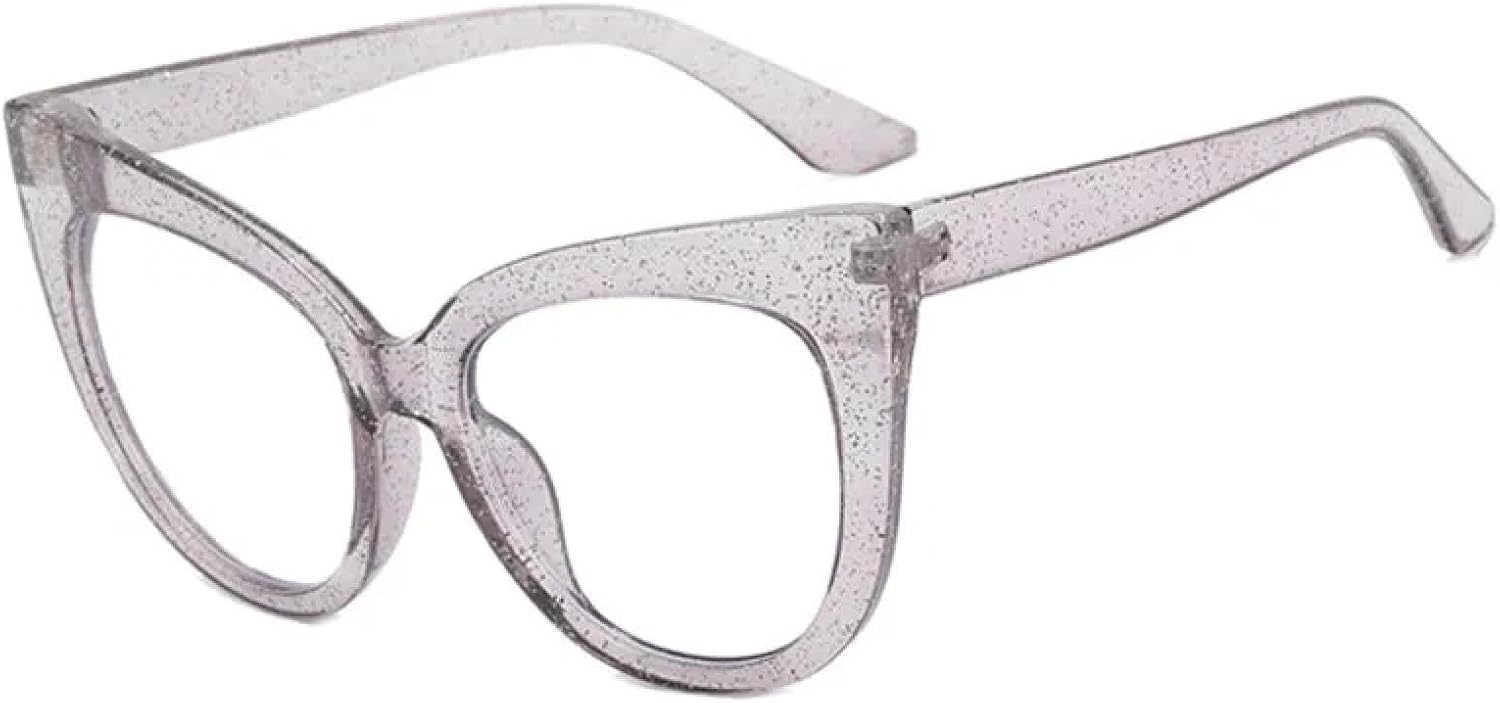 

Роскошные солнцезащитные очки для женщин, большие, в стиле «кошачий глаз», винтажные, круглые, с крупной оправой, защита от УФ-излучения UV400 для использования на открытом воздухе TVTBBVV, Gray-clear