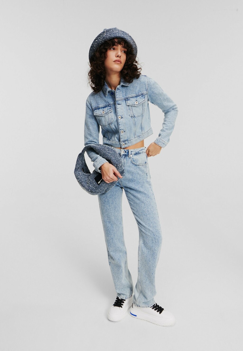 

Джинсовая куртка Karl Lagerfeld Jeans, цвет light blue boucle