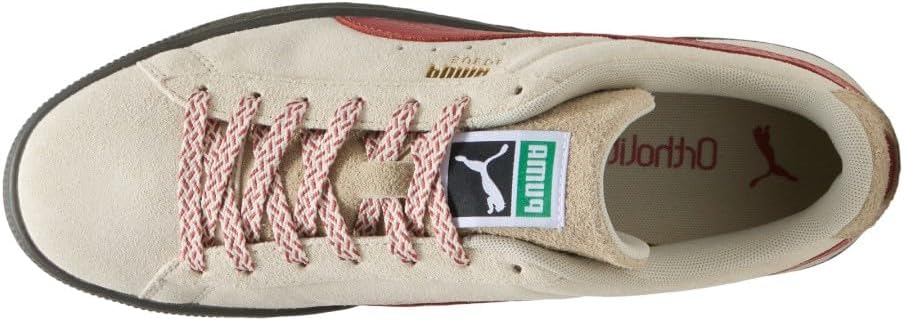 Мужские замшевые кроссовки PUMA с мягкой тканью и шнуровкой для повседневной носки - белые — фото 4