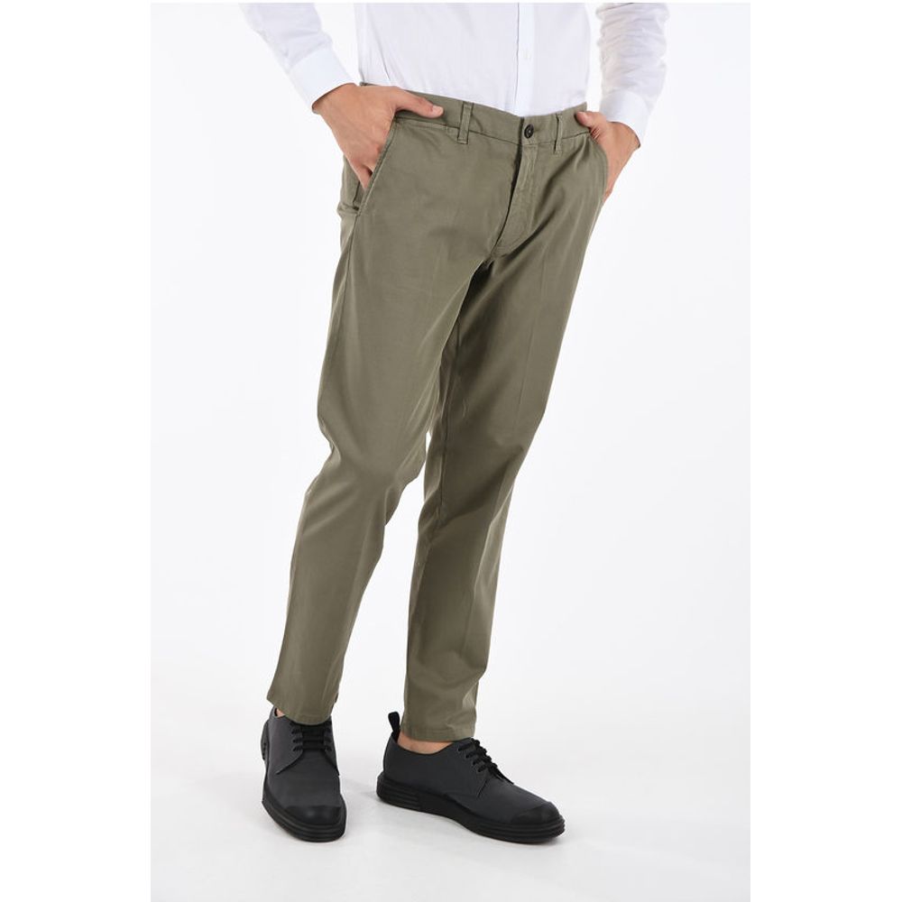 

ID Эластичные хлопковые брюки-чинос CORINTO Corneliani, Green