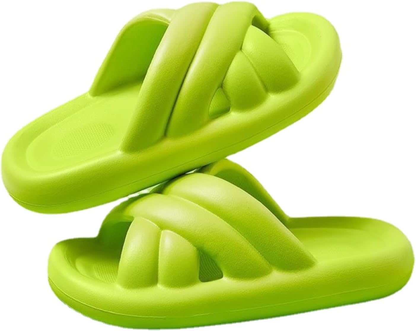 

Тапочки-подушечки для женщин и мужчин, шлепанцы, сандалии для душа, шлепанцы Cloud Slides с толстой подошвой Srdmuph, зеленый