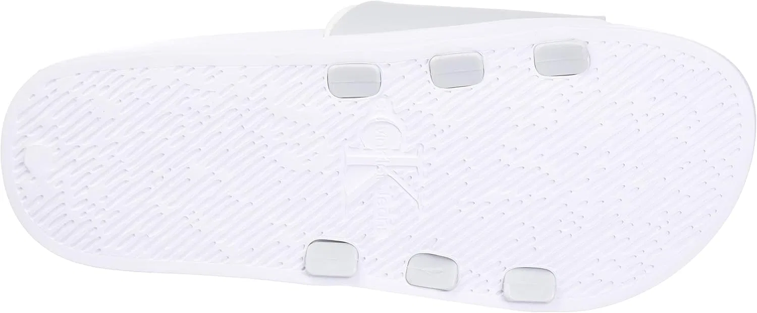 Шлепанцы Calvin Klein Herren Monogram TPU Ym0ym00361 Schlappen, White Oyster Mushroom White — фото 2