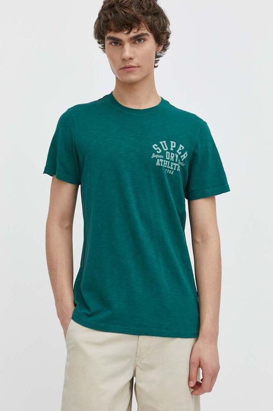 

Хлопковая футболка Superdry, зеленый