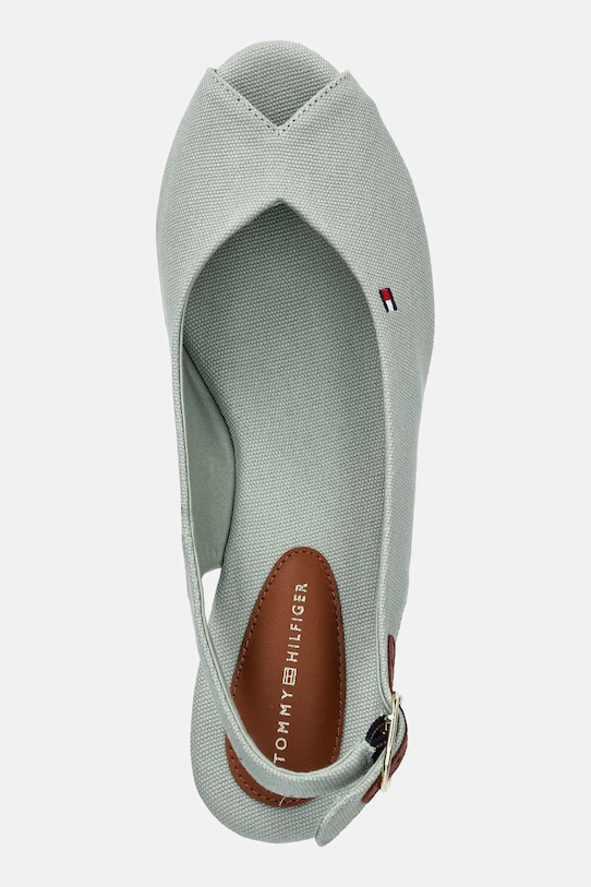 Сандалии Flag mid wedge espadrille на бретельке Tommy Hilfiger, зеленый — фото 4