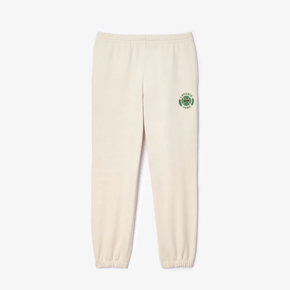 Мужские кремовые джоггеры Lacoste Regular Fit с графикой