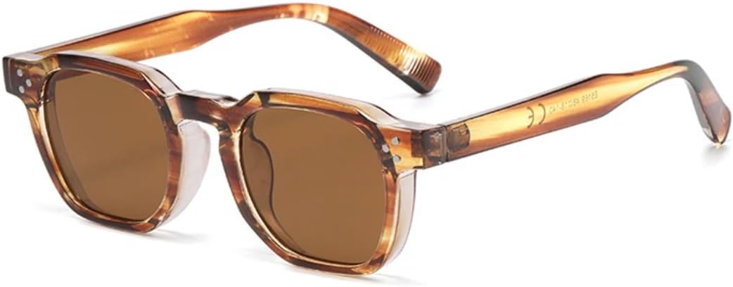 

Модные винтажные овальные солнцезащитные очки с заклепками для женщин и мужчин, роскошные солнцезащитные очки с леопардовым принтом и защитой от синего света SZVVBKK, Tea Stripe