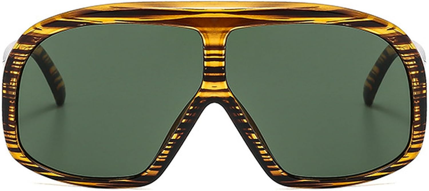 

Модные большие квадратные женские солнцезащитные очки в винтажном панк-стиле для мужчин, очки для активного отдыха, солнцезащитные очки UV400 оранжево-фиолетового цвета mincl, Yellow Green