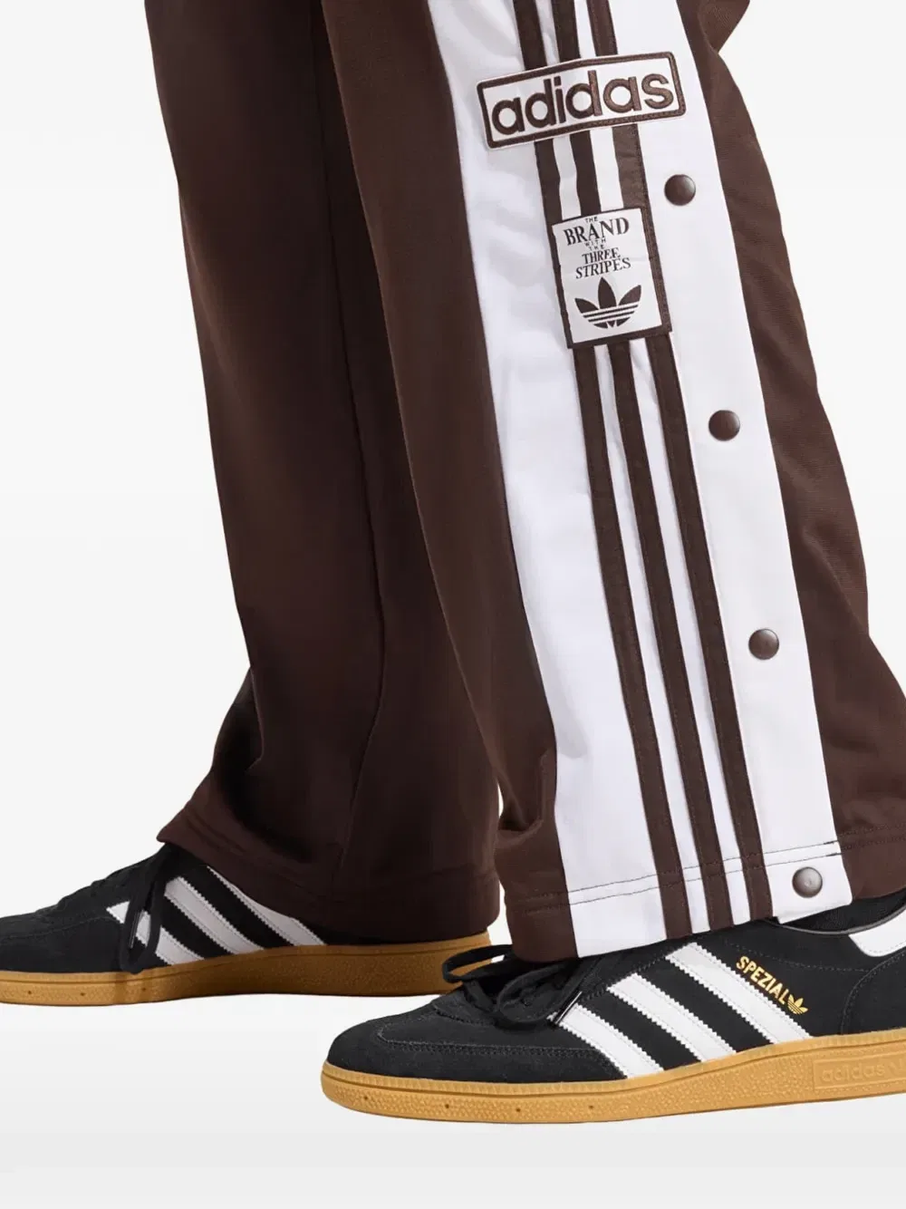 Спортивные брюки Adibreak с боковыми полосками Adidas, коричневый — фото 4