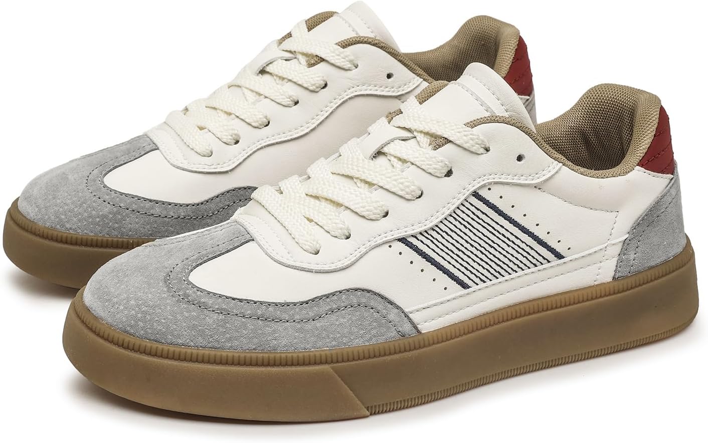 

Мужские модные кроссовки из натуральной кожи в ретро-стиле, немецкие тренировочные кроссовки на шнуровке для всех сезонов Meixi Mobile, серый