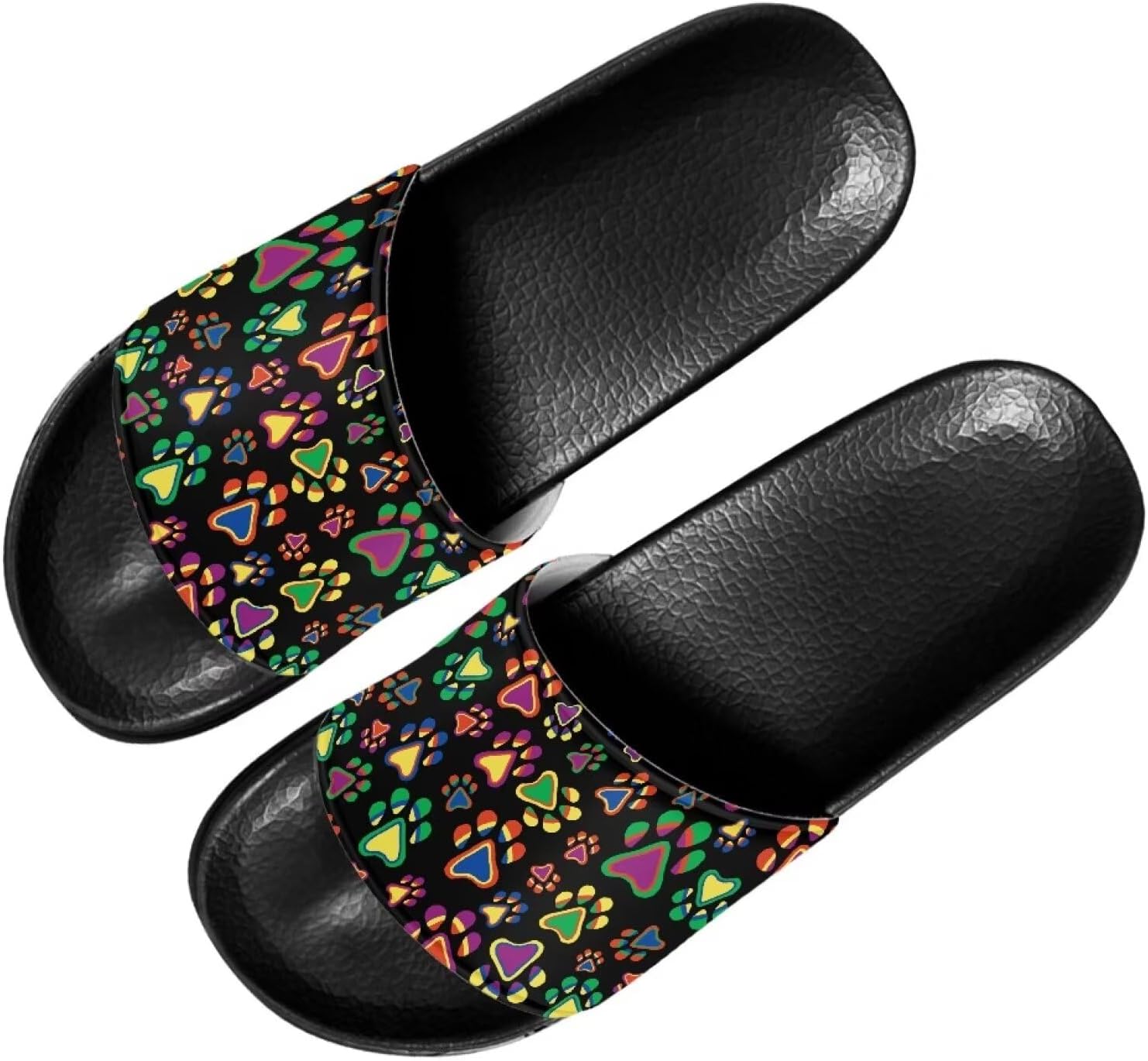 

Сандалии Forchrinse Hummingbird Flower для мужчин и женщин, летние плоские сандалии, пляжные и душевые тапочки, быстро сохнут, Colorful Dog Paw Print