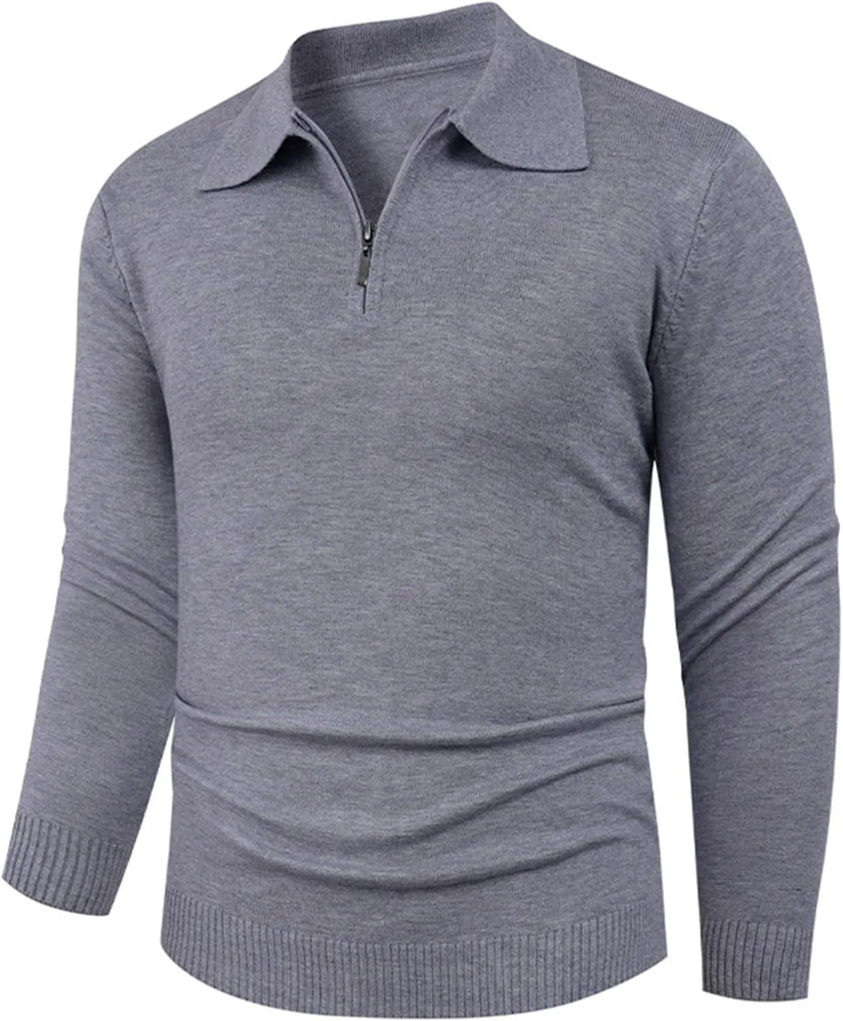 

Мужской свитер с лацканом и V-образным вырезом, стрейч, на молнии Cambkatl