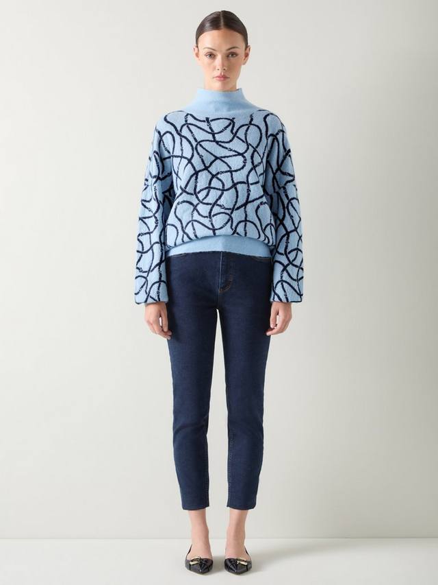 

Вилла джемпер из шерстяной смеси с принтом "веревка" L.K.Bennett, Multi/Blue