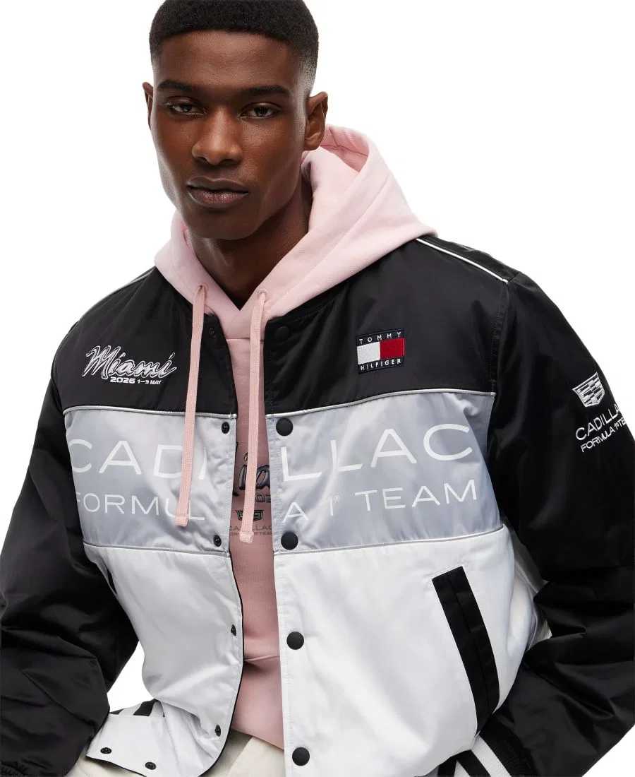 Мужская куртка Cadillac F1 Miami Varsity Jacket Tommy Hilfiger, White/Black/Chrome — фото 3