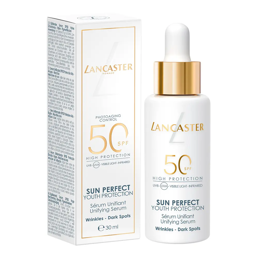 Солнцезащитный крем Sun perfect sérum unificador spf50 Lancaster, 30 мл. — фото 2